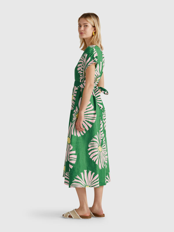 Printed linen dress Women