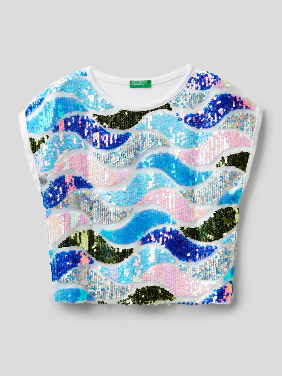 T-shirt with multicolor sequins image number 1