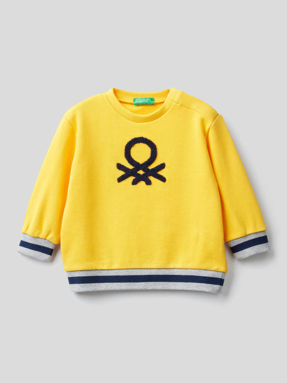 Sweatshirt aus reiner Baumwolle mit aufgesticktem Logo image number 1