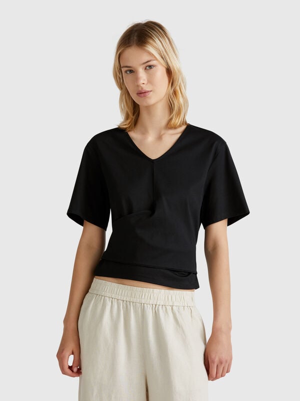 T-shirt avec noeud au dos Femme