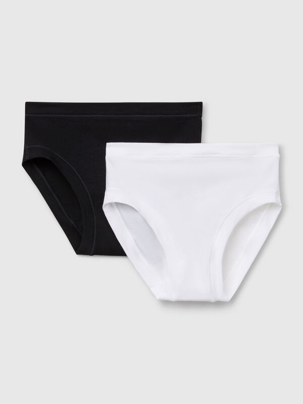 Deux slips en coton biologique super extensible Filles