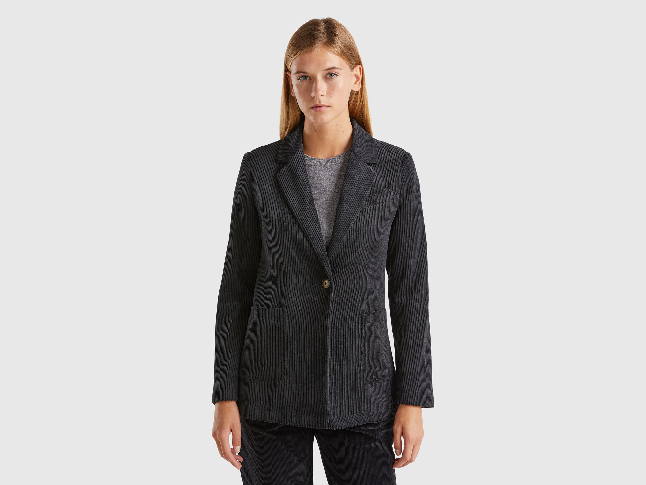 Corduroy blazer Black Benetton