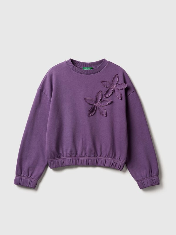 100% cotton sweatshirt with embroidery Junior Girl
