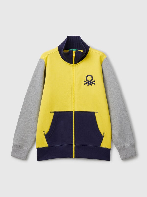 Pure cotton sweatshirt with zipper Junior Boy