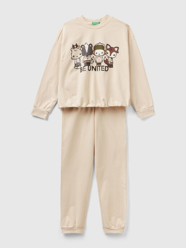 Pyjama mascotte cropped en maille