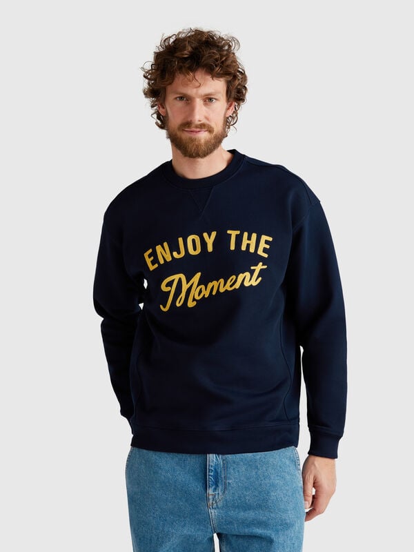 Sweatshirt mit Stickerei aus 100 % Baumwolle Herren