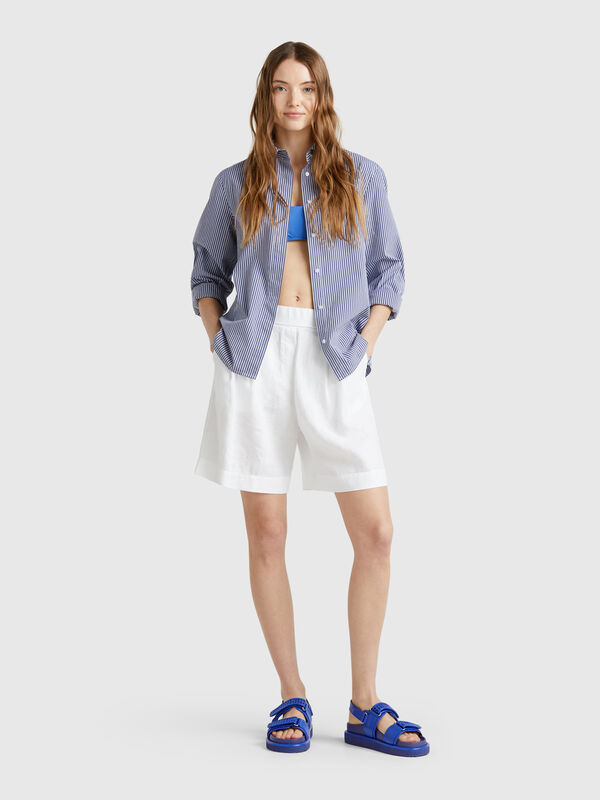 100% linen bermudas Women