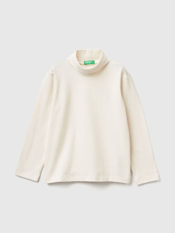 T-shirt col roulé en coton extensible chaud Garçon
