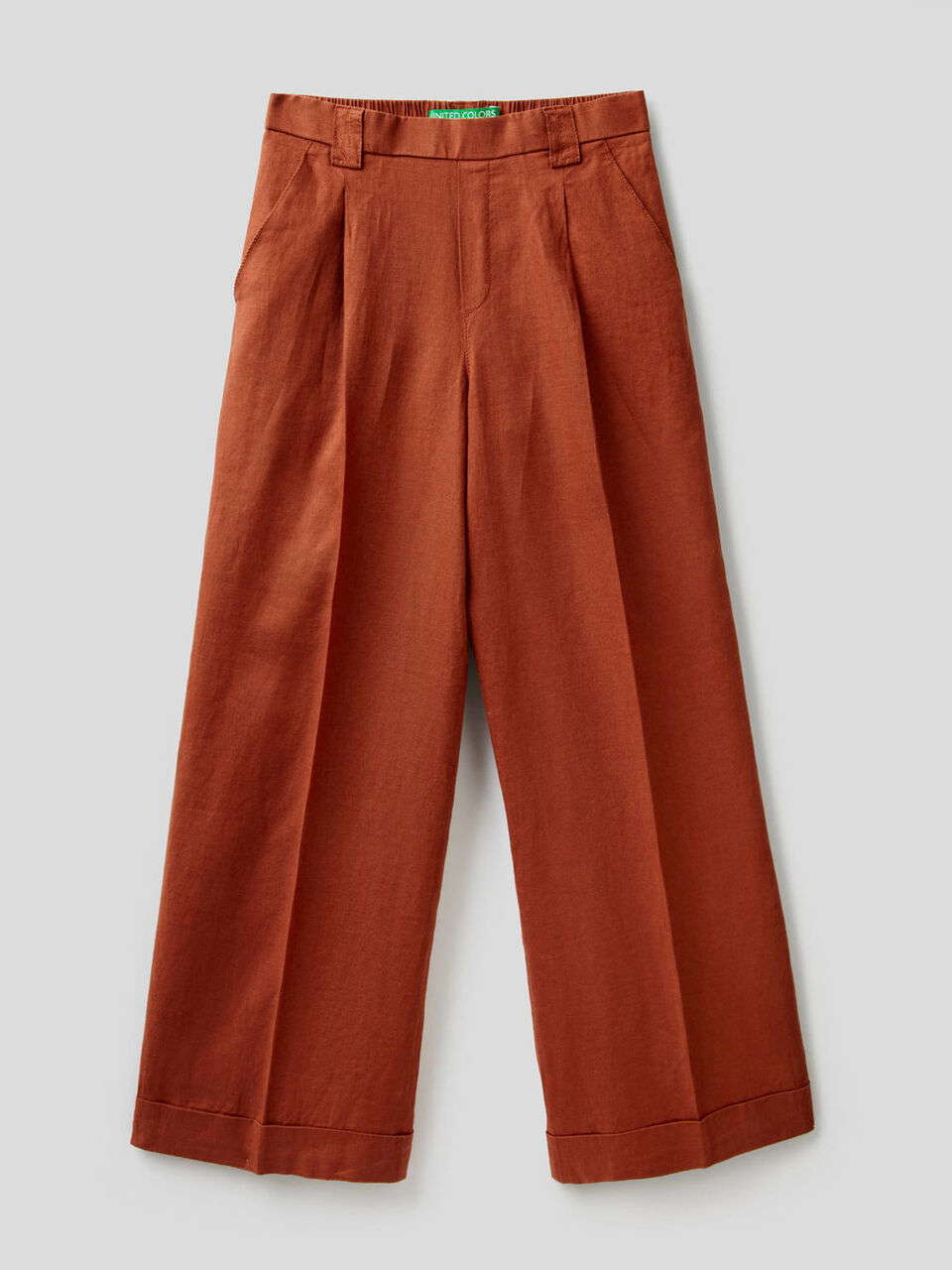 Wide leg trousers in 100% linen image number 1