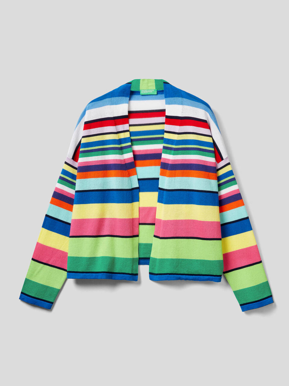 Colorful stripe cardigan in pure cotton image number 1