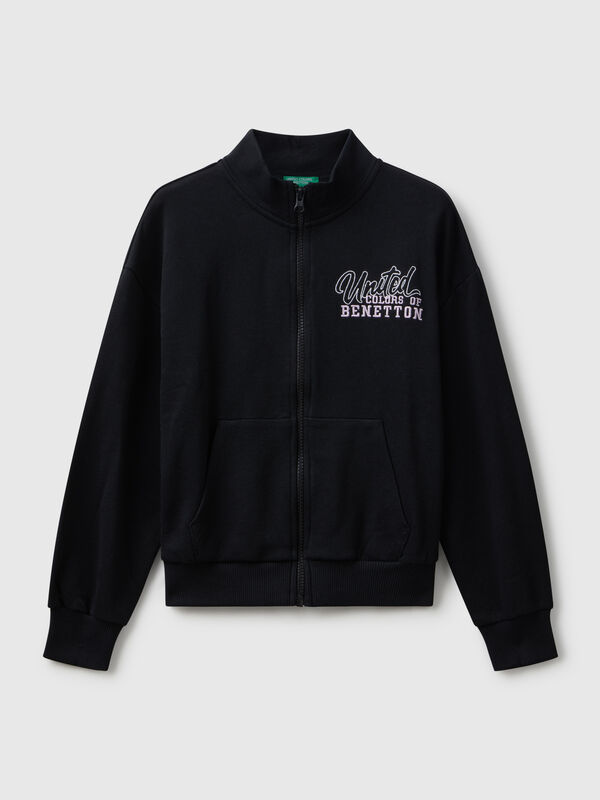Sweatshirt mit Reißverschluss und Print Mädchen