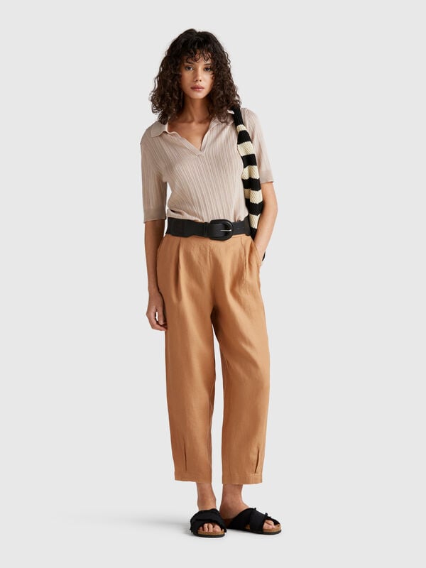 Weiche Hose aus reinem Leinen Damen