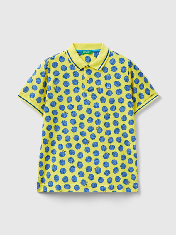 Yellow polo shirt with blackberry pattern Junior Boy