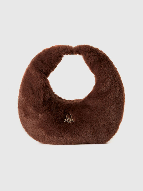 Small crescent moon bag in faux fur Women