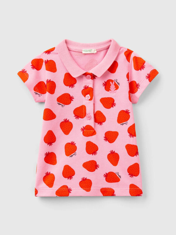 Poloshirt mit Erdbeermuster Newborn