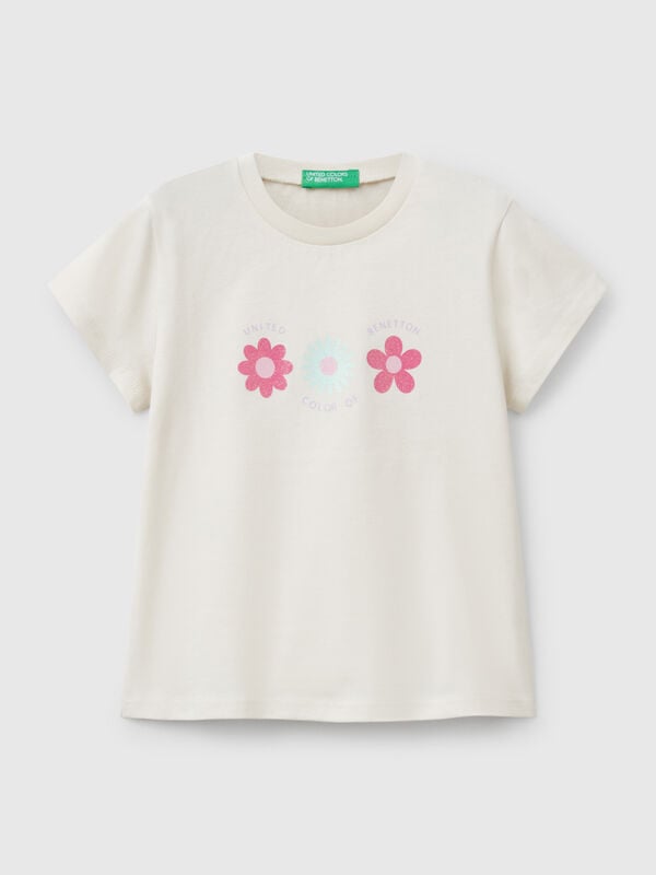 T-Shirt mit Glitzerdruck Mädchen