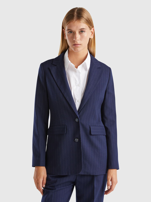 Pinstripe blazer in viscose blend Women