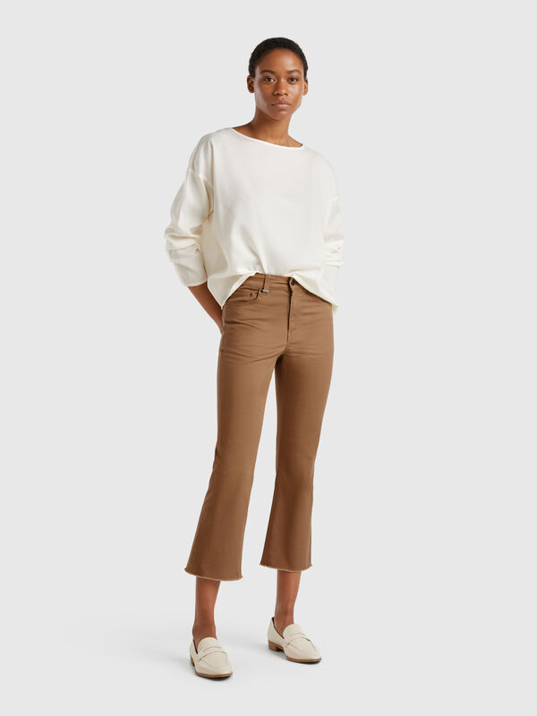 Pantalon crop cinq poches Femme