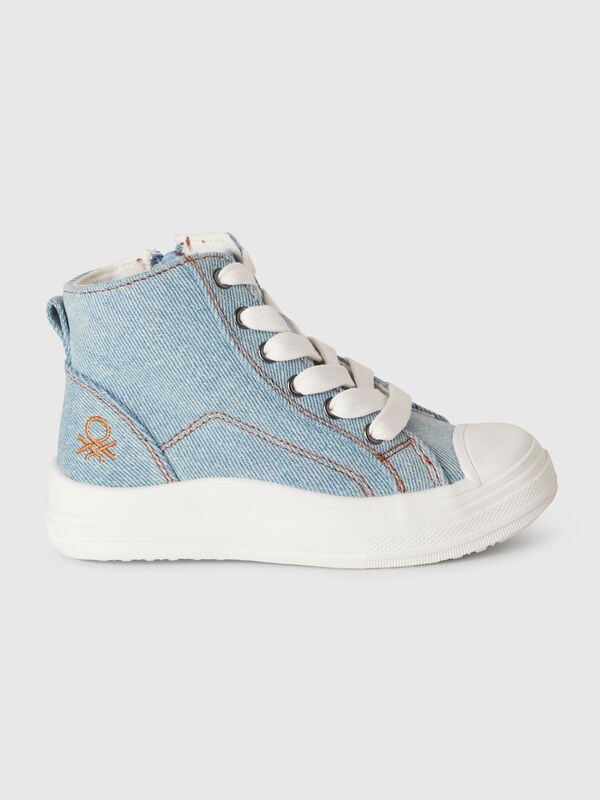 Denim-effect high-top sneakers Junior Boy