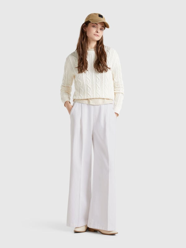 Pantalon palazzo taille haute Femme