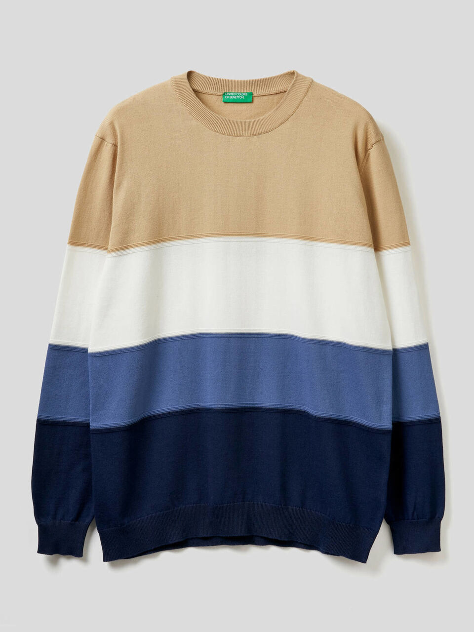 Gestreifter Pullover aus reiner Baumwolle image number 1
