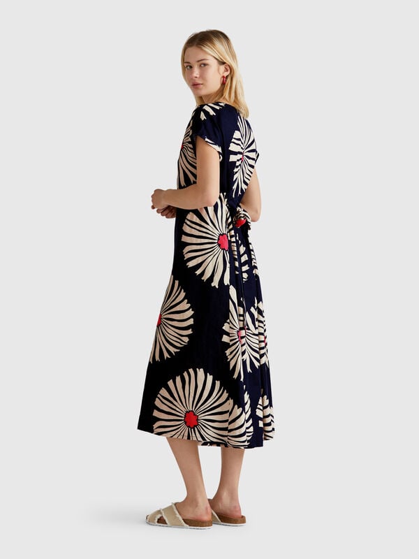 Printed linen dress Women