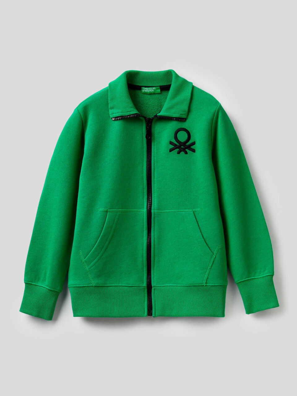 Sweatshirt aus reiner Baumwolle mit Reißverschluss image number 1