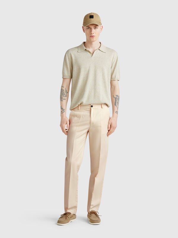 Slim-Fit-Chinohose aus Leinenmischung Herren