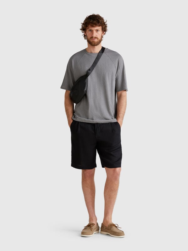 Bermudashorts mit Kordelzug aus reinem Leinen Herren