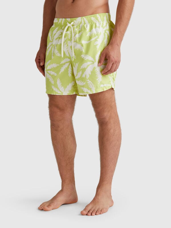 Short de bain en nylon à motifs Homme