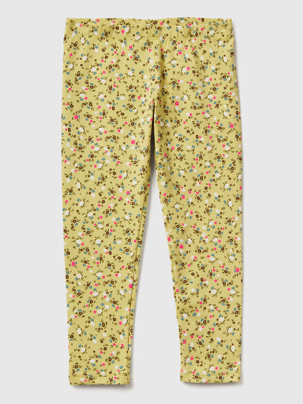 Legging fleuri jaune Filles