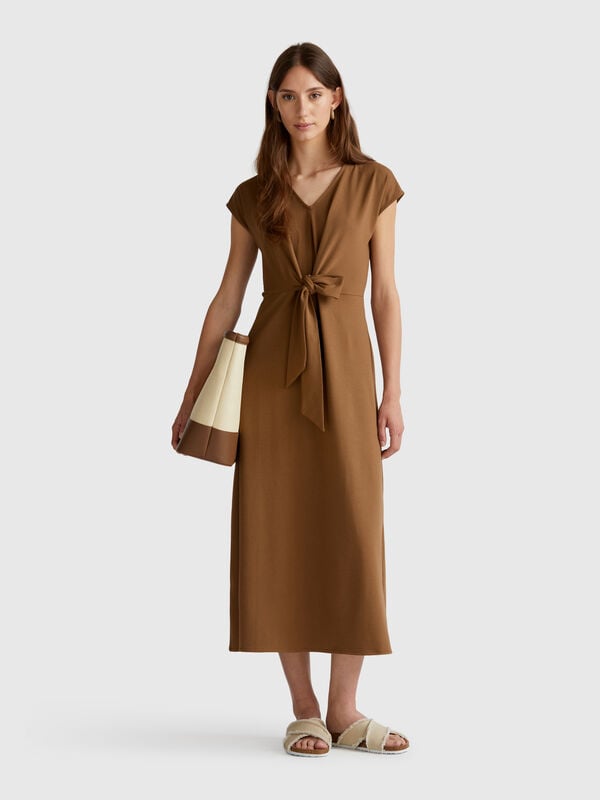 Robe en coton extensible Femme