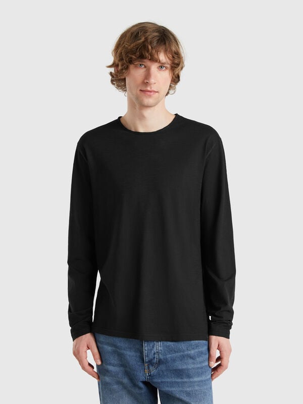 T-shirt à manches longues en 100% coton Homme