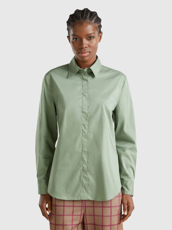 Shirt in stretch cotton blend Women