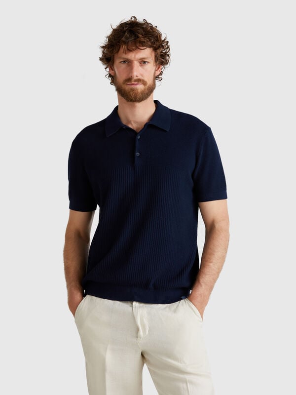 Polo tricoté à manches courtes Homme