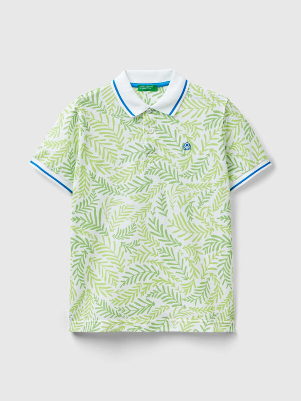 Poloshirt mit tropischem Print Jungen
