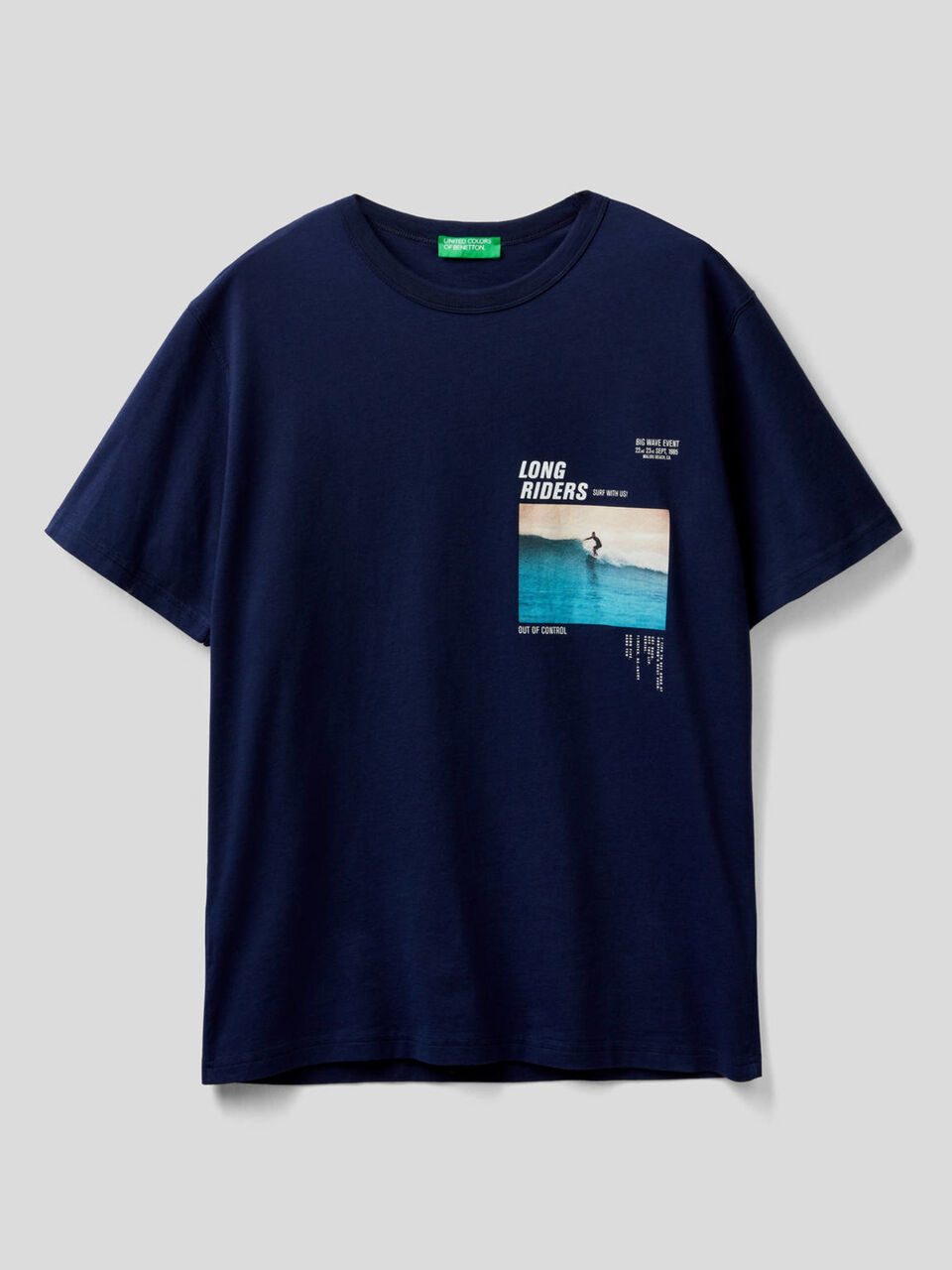Dark blue t-shirt with photographic print image number 1