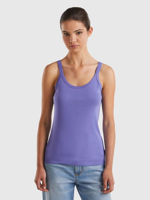 Débardeur violet en pur coton Femme