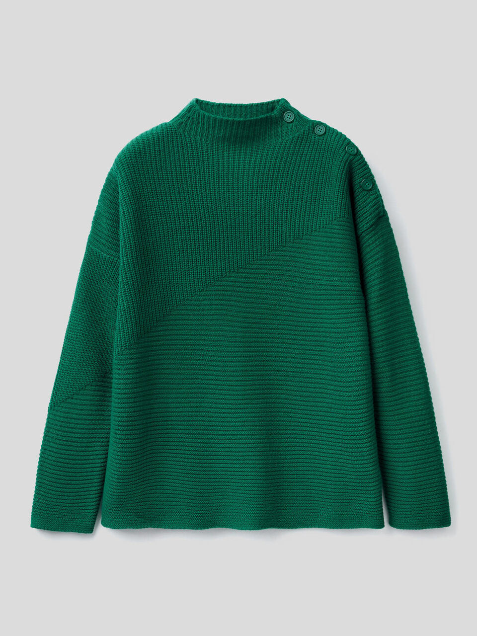 Sweater in wool blend with buttons image number 1