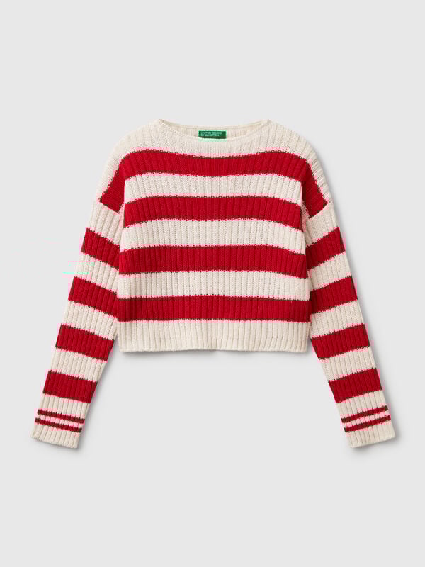 Pull rayé bicolore Filles