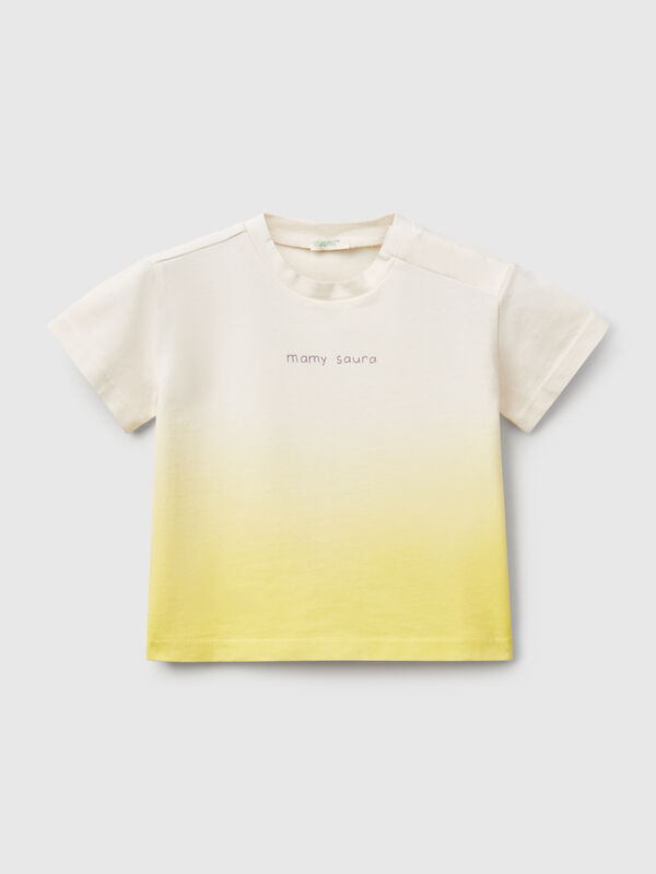 T-shirt dip-dye avec imprimé Naissancede