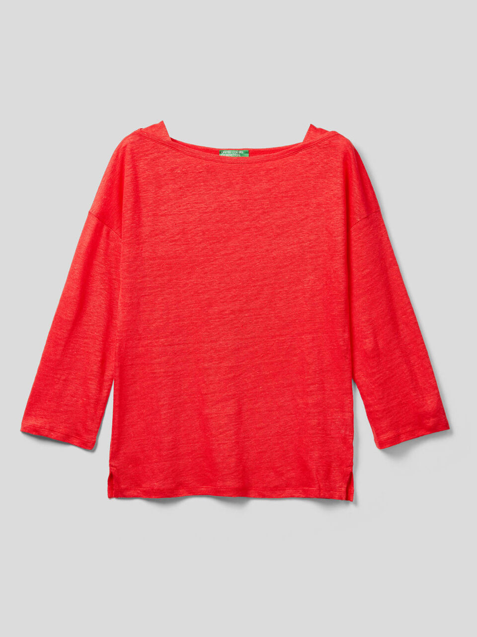 3/4 sleeve t-shirt in 100% linen image number 1