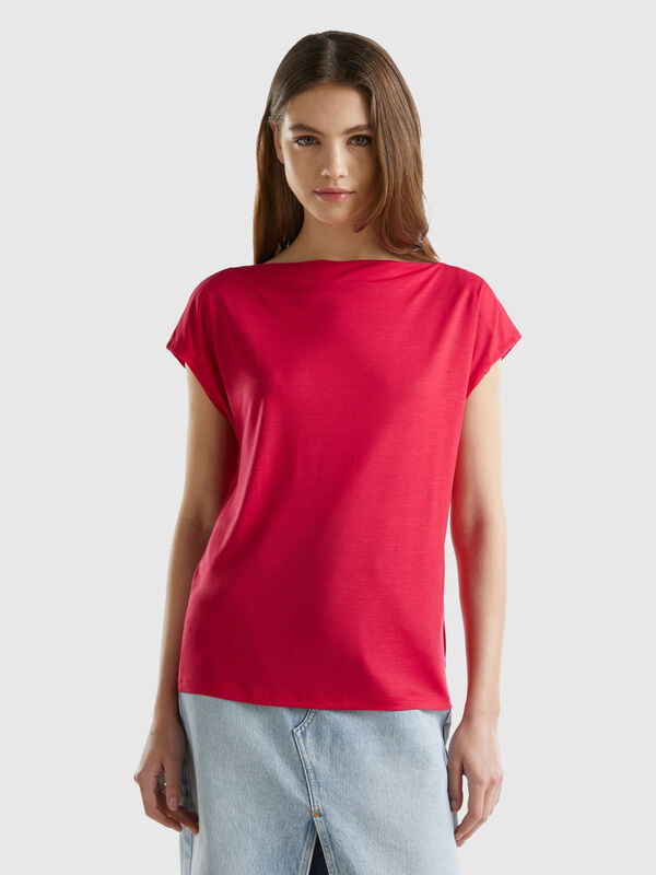 Kurzärmeliges T-Shirt aus nachhaltiger Viskose Damen