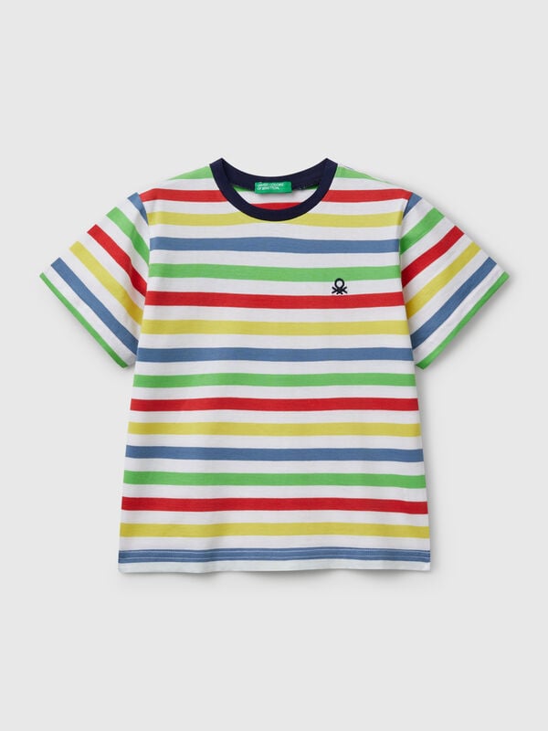 Gestreiftes T-Shirt aus 100 % Baumwolle Jungen