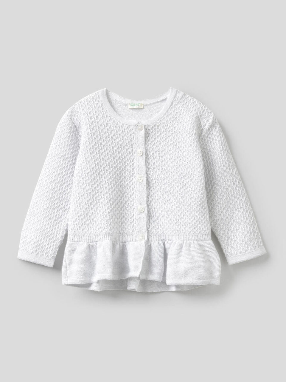 Strickjacke mit Rüsche am Saum unten image number 1
