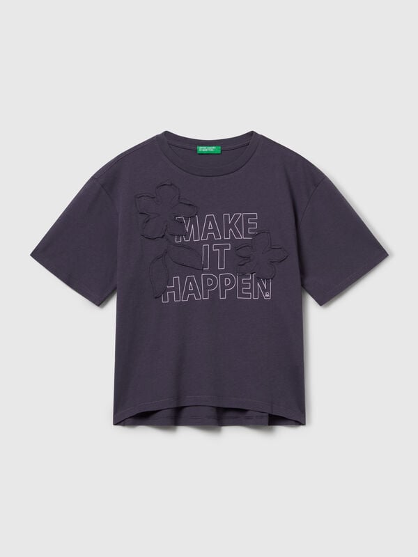 T-shirt avec imprimé et patch Filles