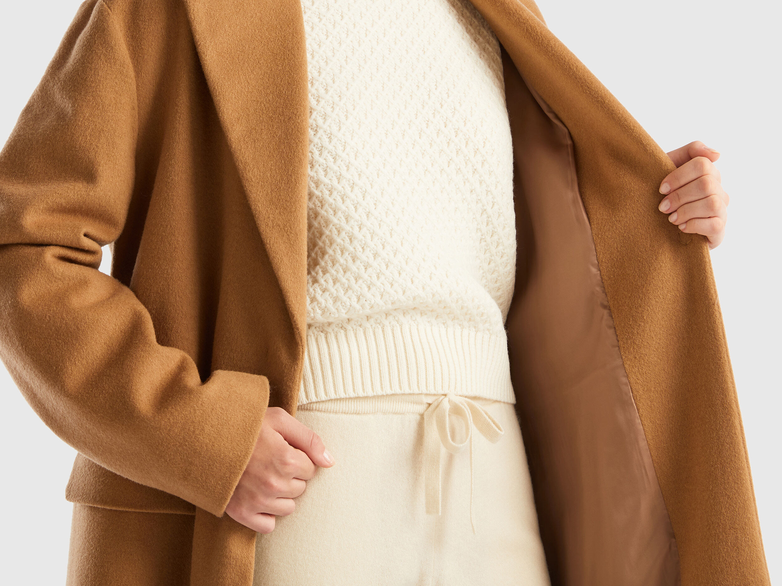 Camel coat benetton clearance
