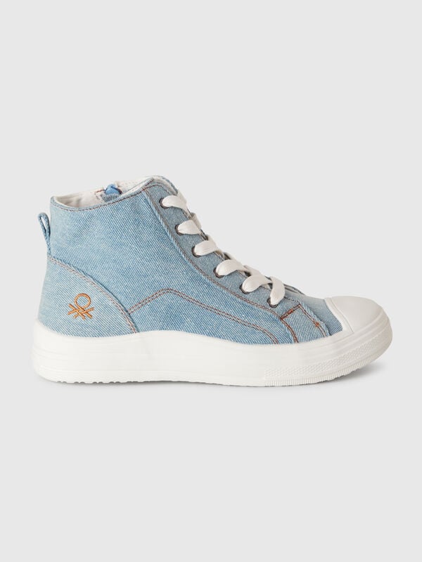 Baskets montantes effet denim Garçon