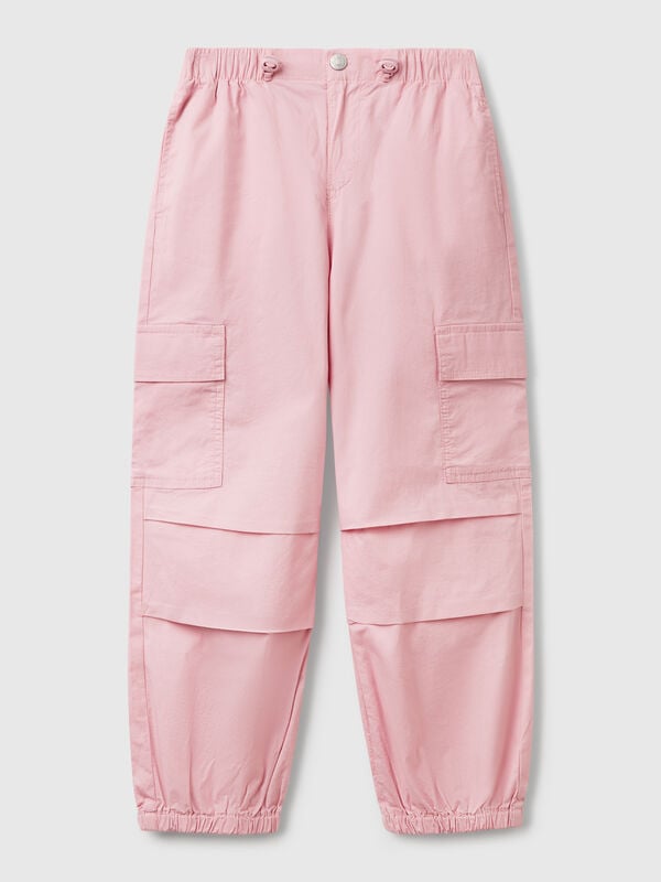 Stretch cotton cargo trousers Junior Girl