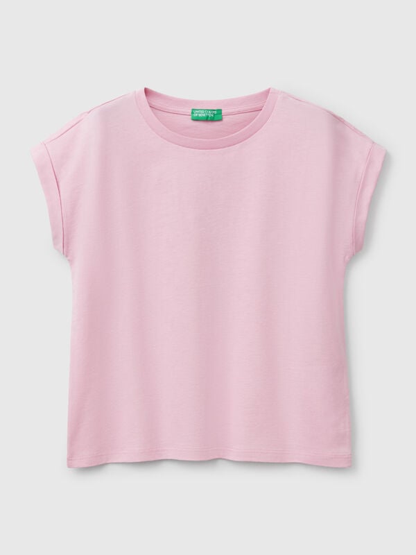 Boxy fit t-shirt with print and glitter Junior Girl